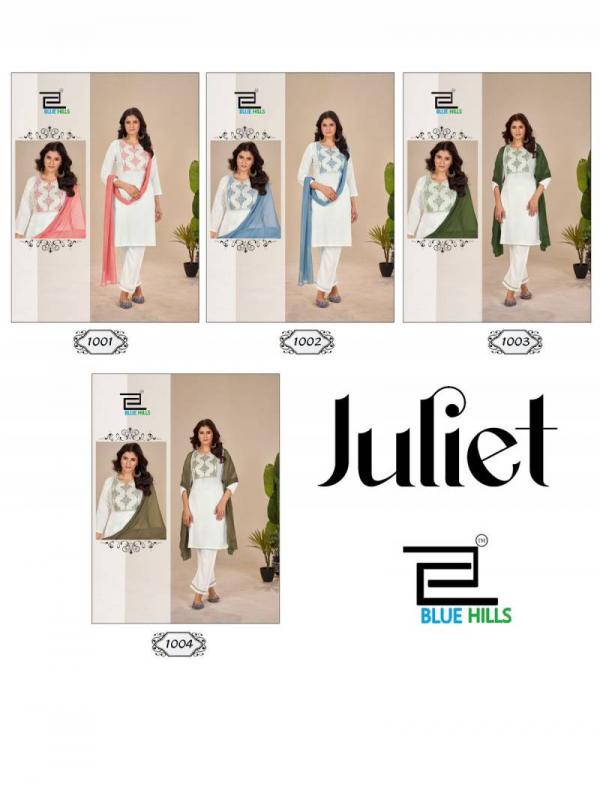 Blue Hills Juliet Rayon Embroidered Kurti Bottom With Dupatta