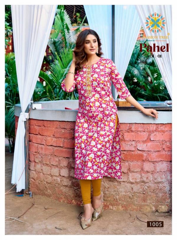 Pahel Vol 1 By Passion Tree Straight Cotton Kurti Collection