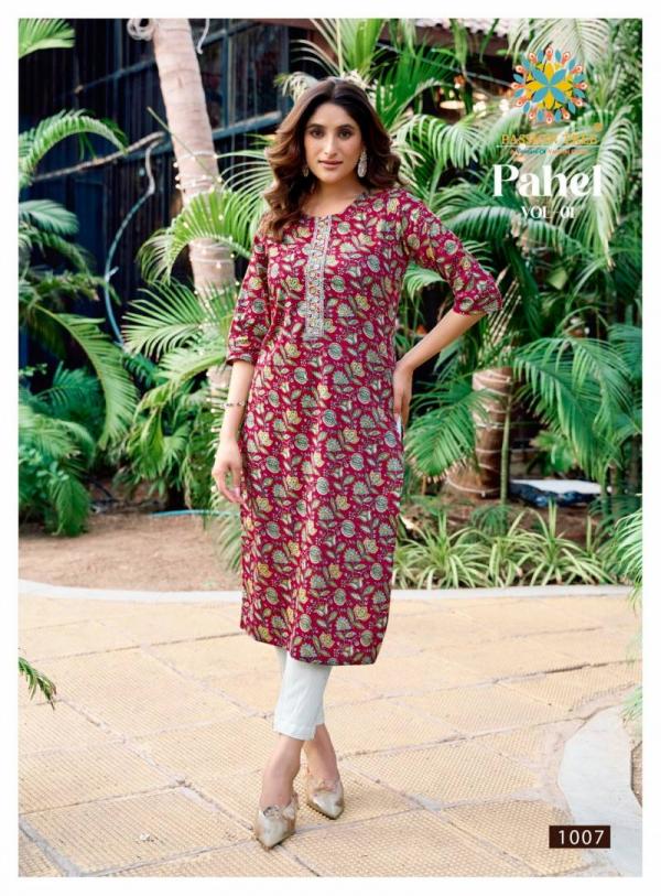 Pahel Vol 1 By Passion Tree Straight Cotton Kurti Collection