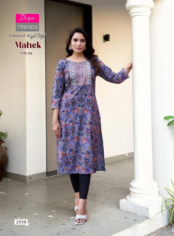 Mahek Vol 2 By Diya Trends Rayon Printed Kurti Collection