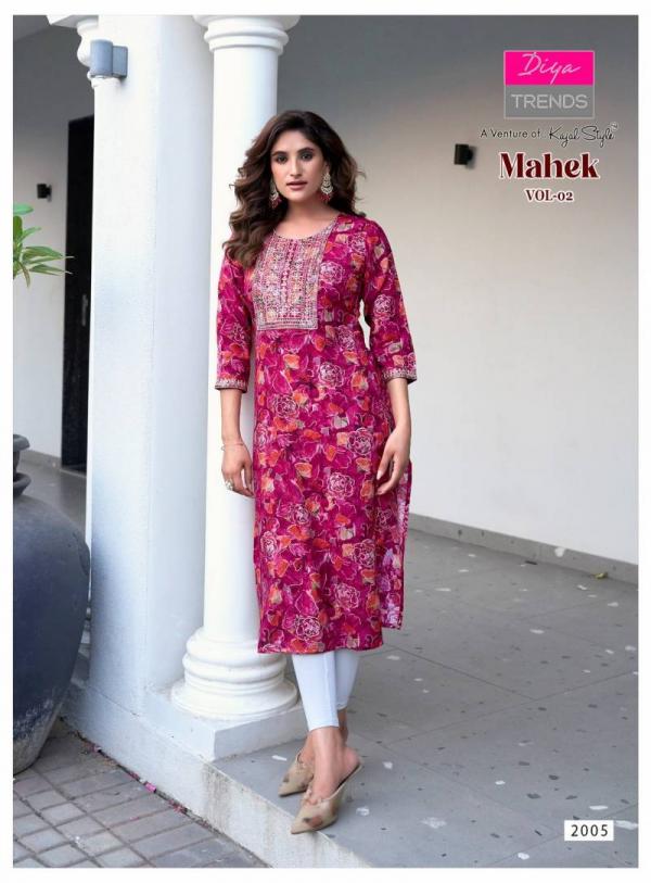 Mahek Vol 2 By Diya Trends Rayon Printed Kurti Collection