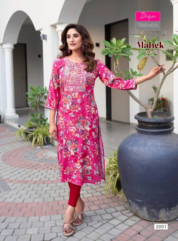 Mahek Vol 2 By Diya Trends Rayon Printed Kurti Collection
