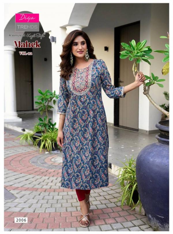 Mahek Vol 2 By Diya Trends Rayon Printed Kurti Collection