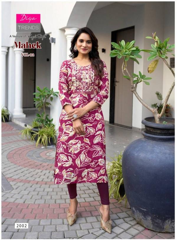 Mahek Vol 2 By Diya Trends Rayon Printed Kurti Collection