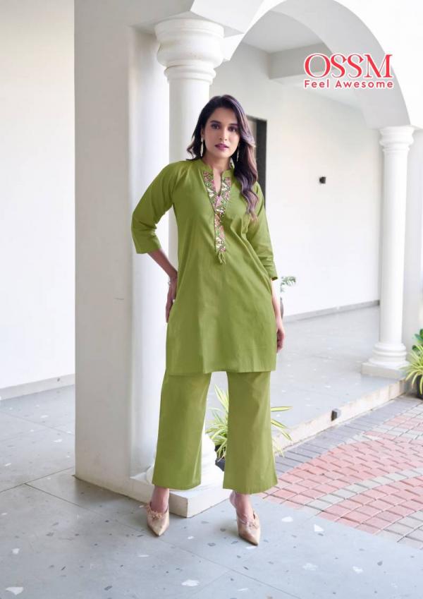 Ossm Sara Cotton Embroidery Work Co Ord Set Collection