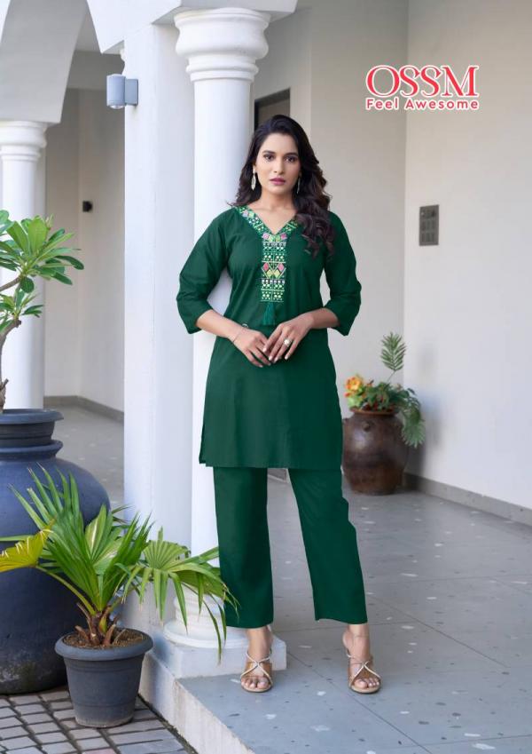 Ossm Sara Cotton Embroidery Work Co Ord Set Collection