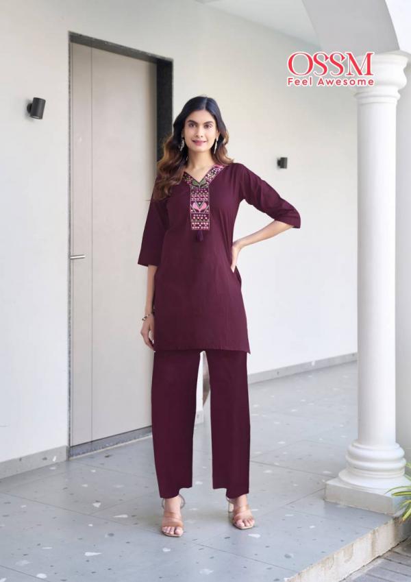 Ossm Sara Cotton Embroidery Work Co Ord Set Collection