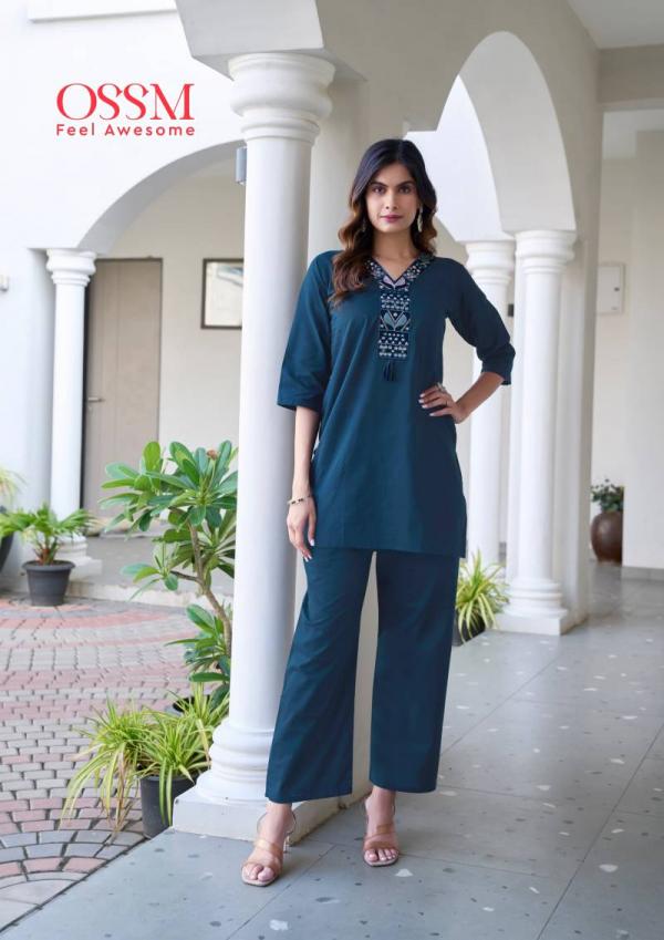 Ossm Sara Cotton Embroidery Work Co Ord Set Collection