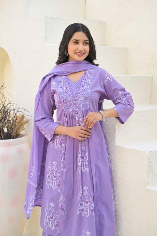 Tanyaa P 334 Mul Cotton A Line Flair Kurti Bottom With Dupatta