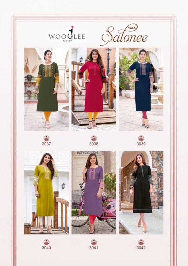 Wooglee Salonee Vol 8 Fancy Rayon Kurti Collection