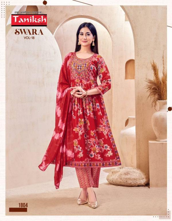 Taniksh Swara Vol 18 Capsule Rayon Kurti Bottom With Dupatta