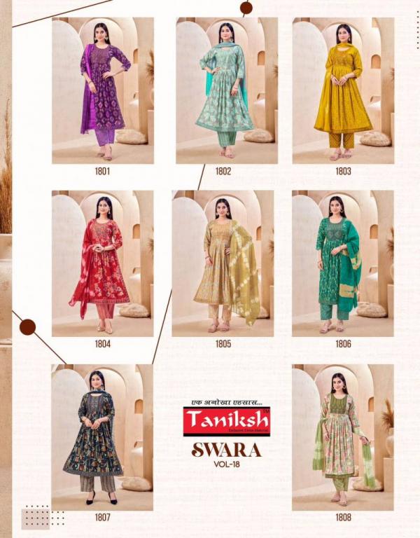 Taniksh Swara Vol 18 Capsule Rayon Kurti Bottom With Dupatta