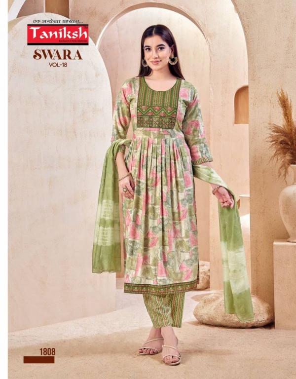 Taniksh Swara Vol 18 Capsule Rayon Kurti Bottom With Dupatta