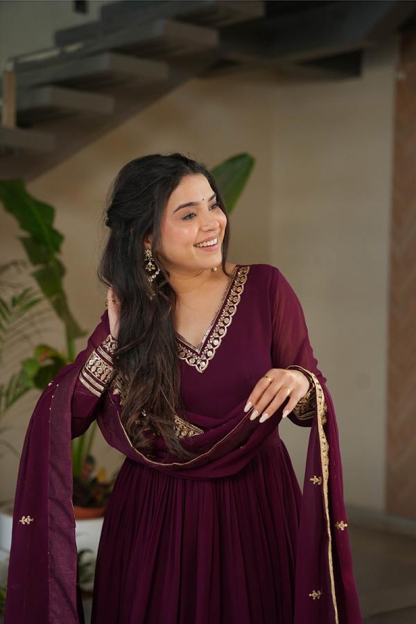 Jf 2492 Designer Faux Blooming Gown With Dupatta Collection