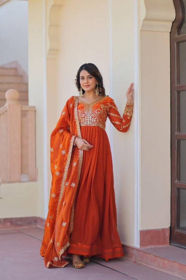 Luna Vol 51 Beautiful Georgette Embroidered Gown With Dupatta