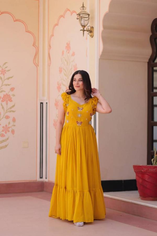 Luna vol 49 Faux Georgette Embroidered Stylish Gown Collection