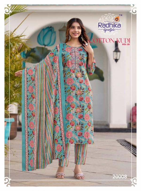 Radhika Cotton Kudi Vol 20 Cotton Kurti Pant With Dupatta Collection