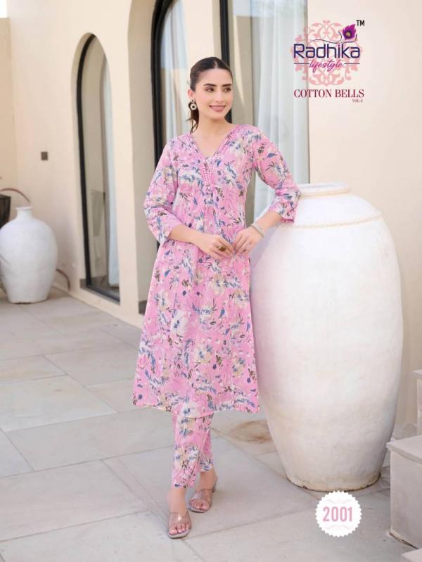 Radhika Cotton Bells Vol 2 Cotton Foil Printed Kurti With Bottom Collection