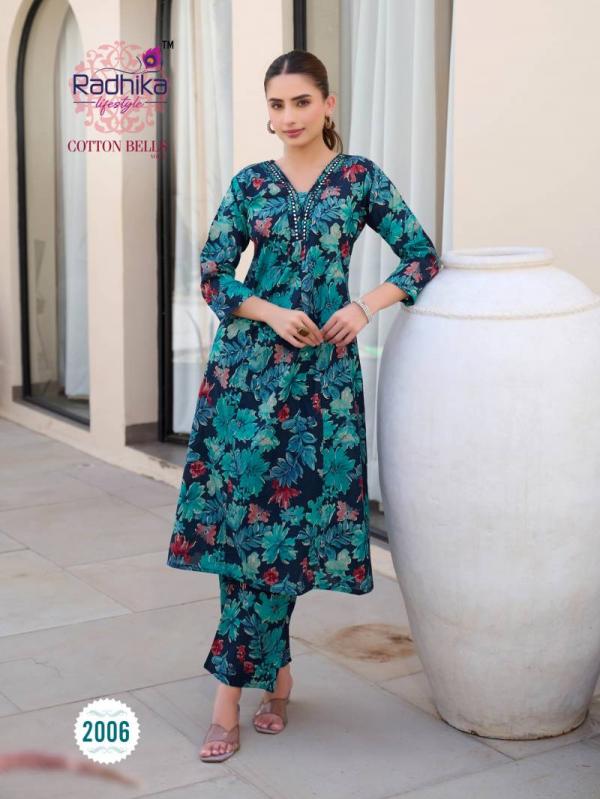 Radhika Cotton Bells Vol 2 Cotton Foil Printed Kurti With Bottom Collection