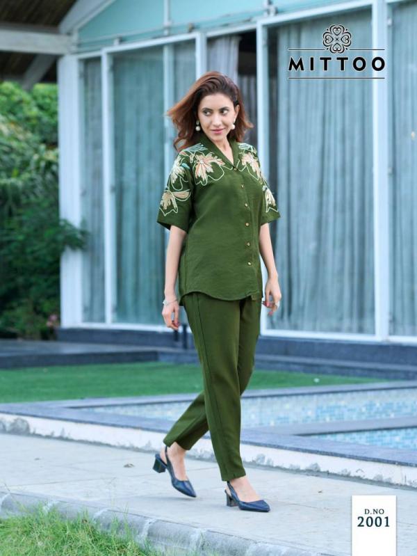 Mittoo Daizy Viscose Crepe Fancy Co Ord Set Collection