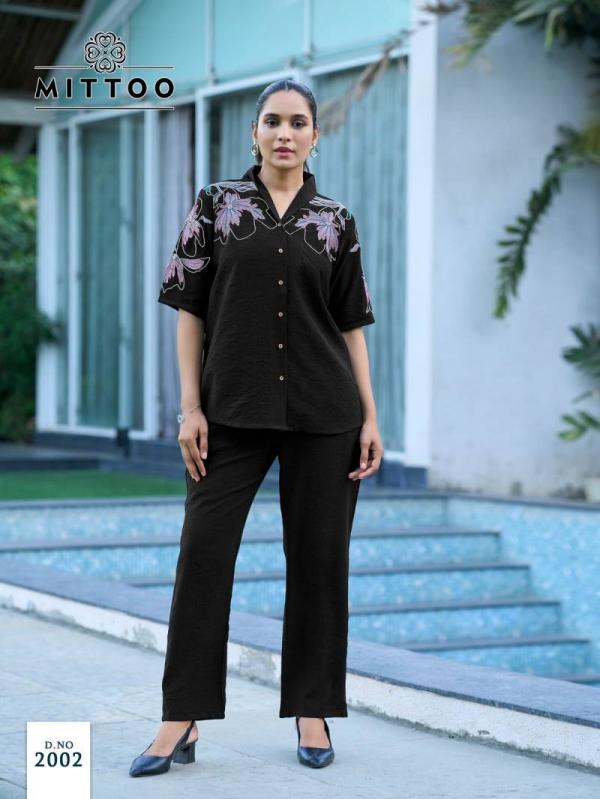 Mittoo Daizy Viscose Crepe Fancy Co Ord Set Collection