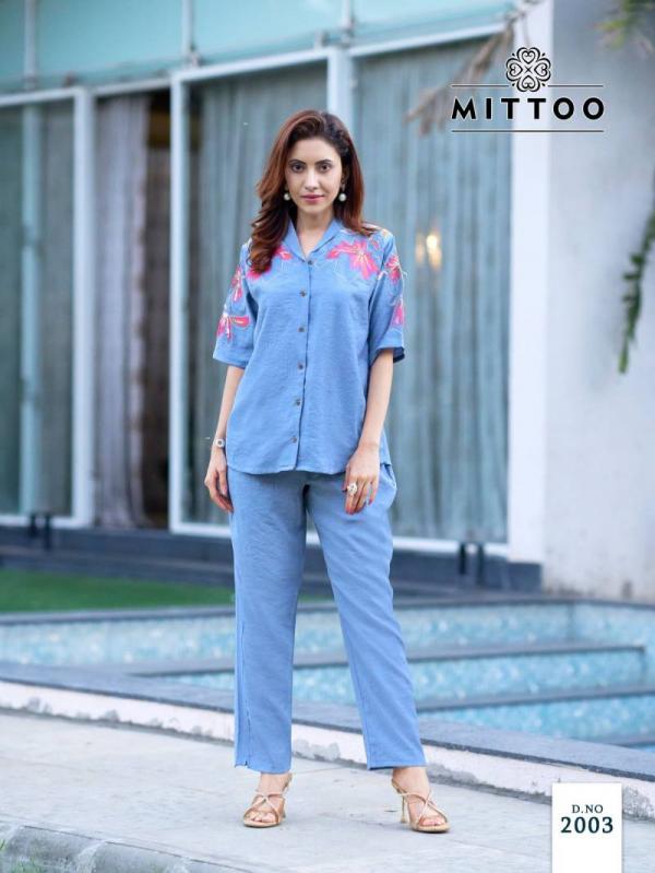 Mittoo Daizy Viscose Crepe Fancy Co Ord Set Collection
