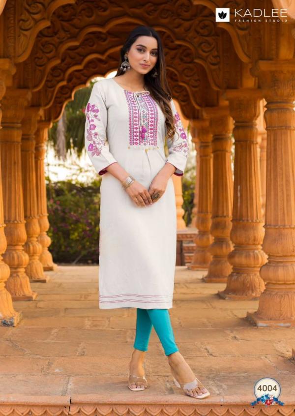 Kadlee Ladlee Rayon Thread With Handwork Kurti Collection