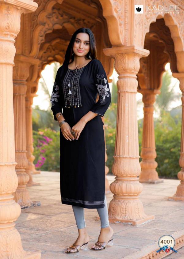 Kadlee Ladlee Rayon Thread With Handwork Kurti Collection