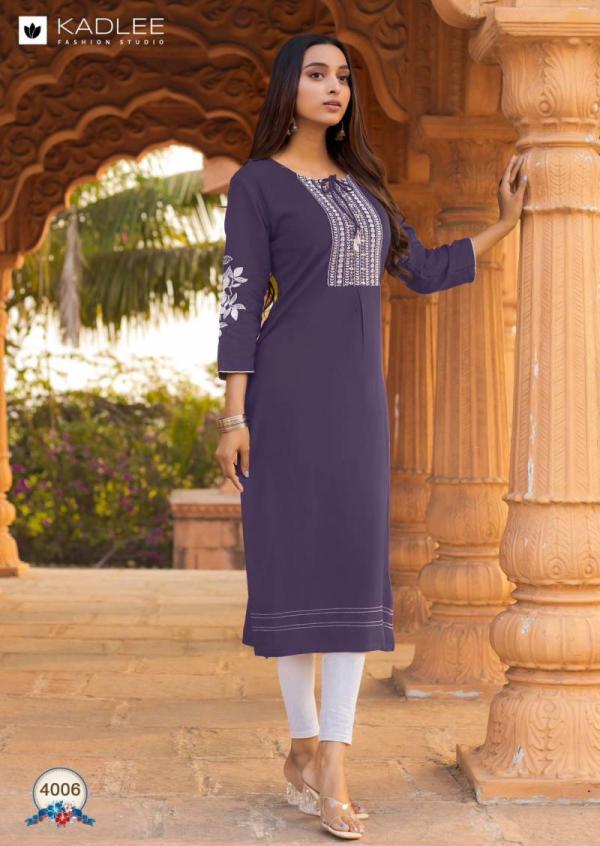 Kadlee Ladlee Rayon Thread With Handwork Kurti Collection