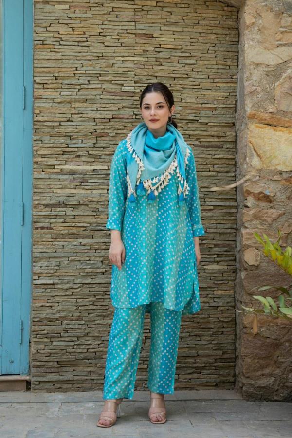 Tanyaa P 358 Georgette Silk Western Co Ord Set