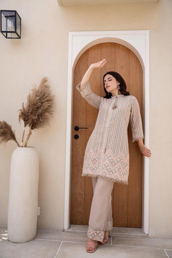Tanyaa P 355 Georgette Silk With Work Co Ord Set Collection