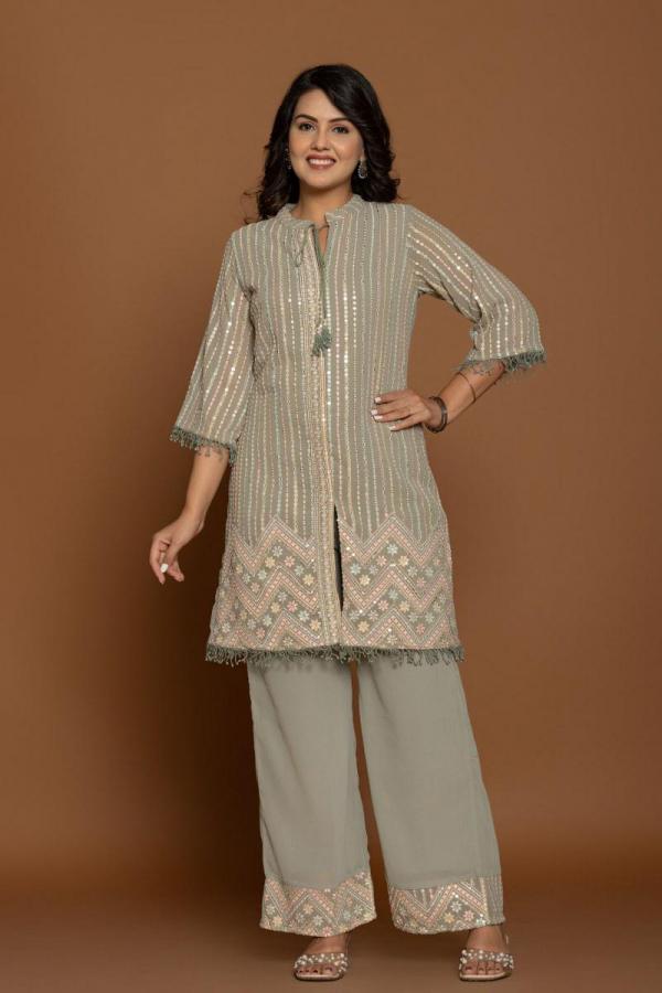 Tanyaa P 355 Georgette Silk With Work Co Ord Set Collection