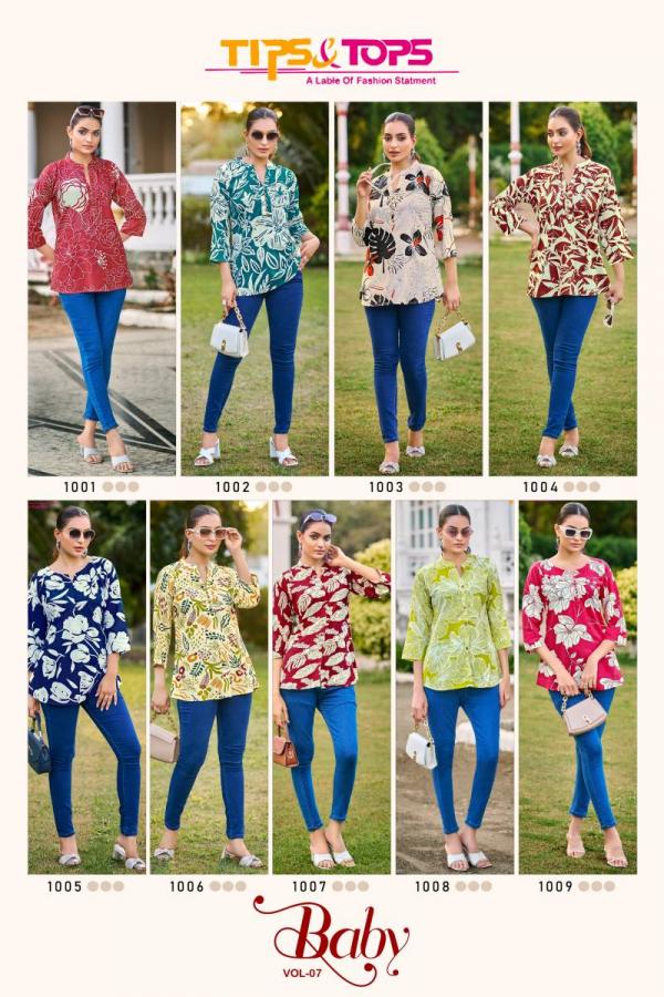 Tips And Tops Baby Vol 7 Rayon Printed Western Top Collection