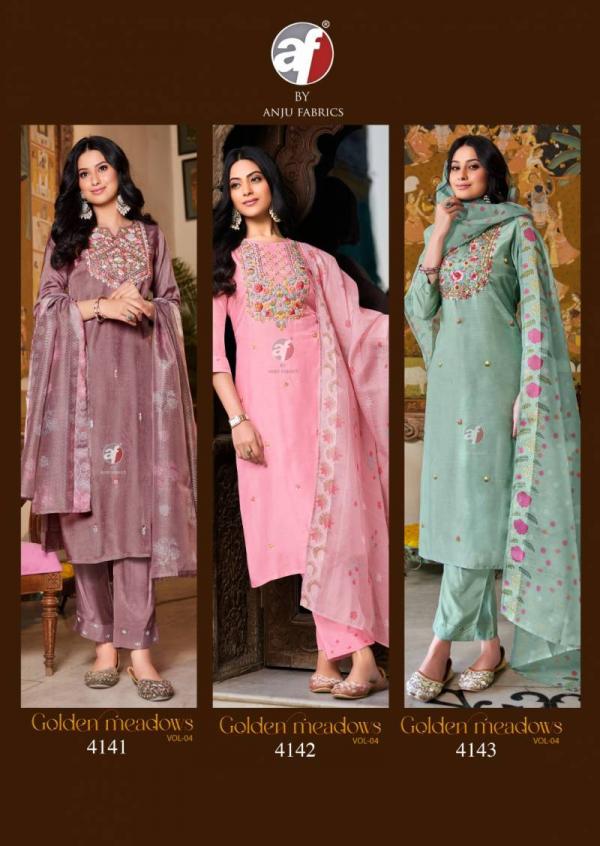 Af Golden Meadows Vol 4 Muslin Kurti Bottom With Dupatta Collection
