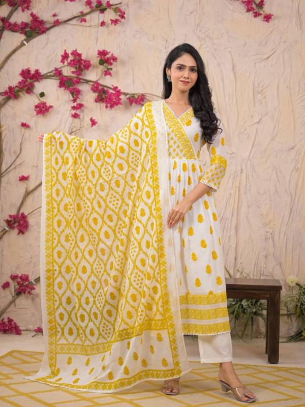 Tanyaa P 345 Mul Cotton Printed Kurti Bottom With Dupatta