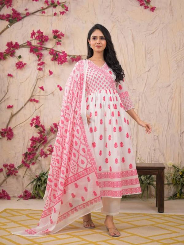 Tanyaa P 344 Mul Cotton With Print And Handwork Touchup Readymade Suit