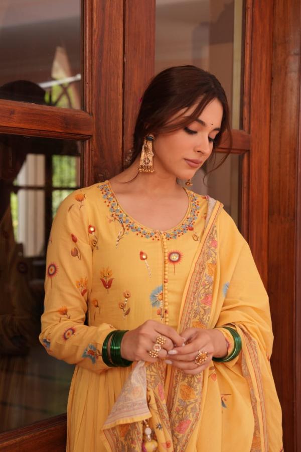 Tanyaa P 340 Cotton Printed Anarkali Kurti Bottom With Dupatta