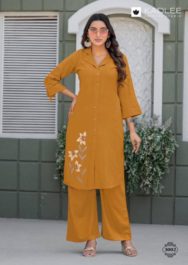Kadlee Niva Rayon Print With Handwork Co Ord Set Collection