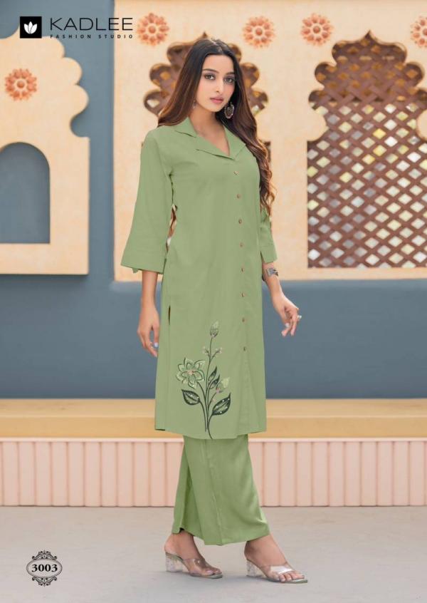 Kadlee Niva Rayon Print With Handwork Co Ord Set Collection