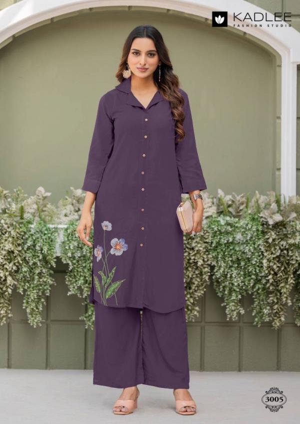 Kadlee Niva Rayon Print With Handwork Co Ord Set Collection