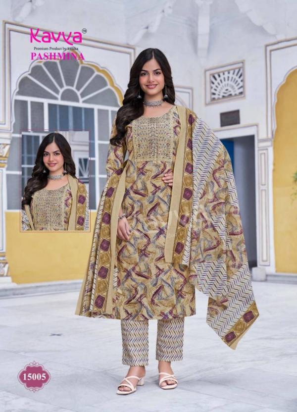 Kavya Pashmina Vol 15 Kurti Pant With Dupatta Collection