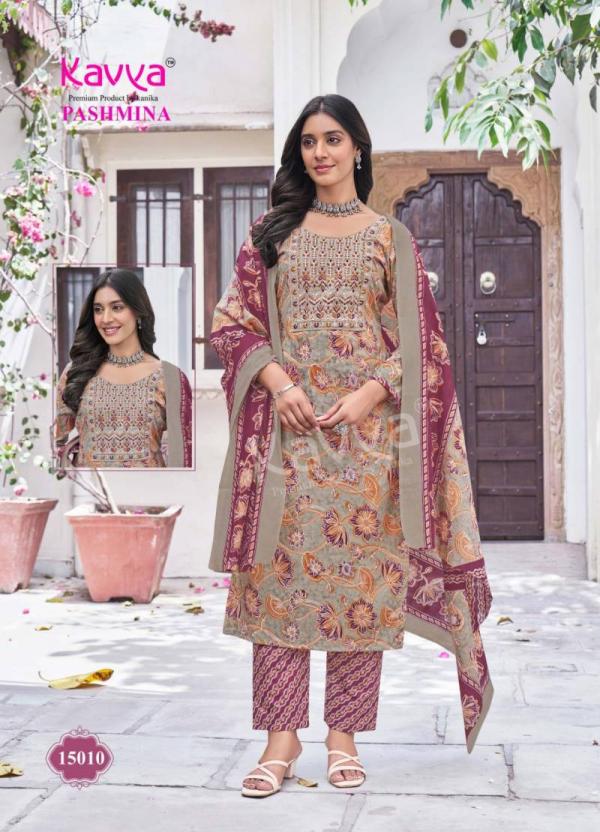 Kavya Pashmina Vol 15 Kurti Pant With Dupatta Collection