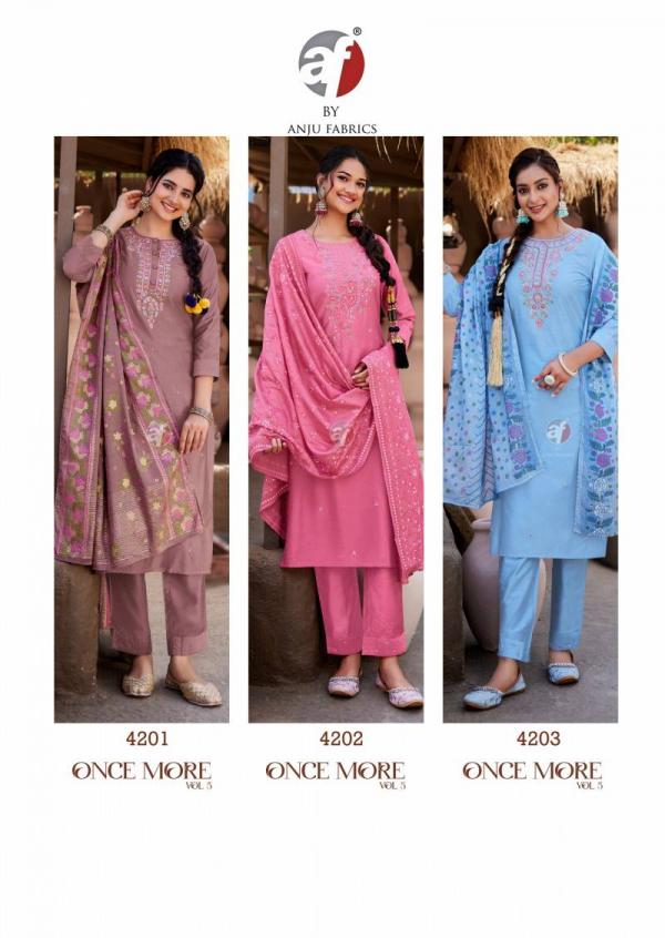 Af Once More Vol 5 Designer Kurti Bottom With Dupatta Collection