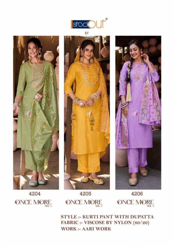Af Once More Vol 5 Designer Kurti Bottom With Dupatta Collection