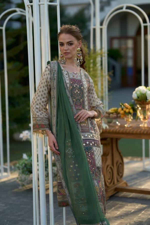 Tanyaa P 360 Natural Crepe With Mirror Work Readymade Suit