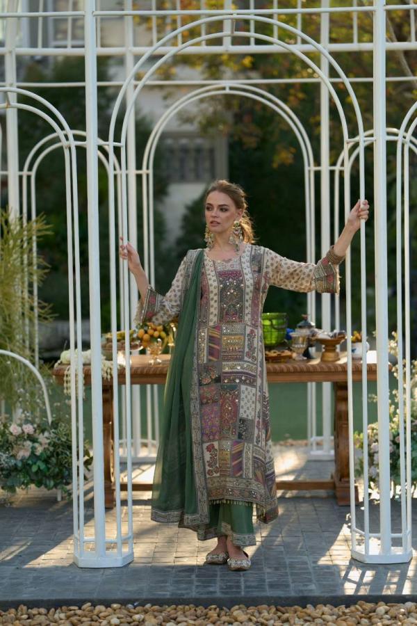 Tanyaa P 360 Natural Crepe With Mirror Work Readymade Suit