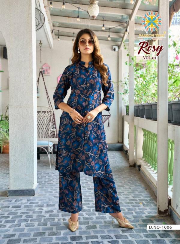 Rosy Vol 1 By Passion Tree Rayon With Discharge Printed Co Ord Set