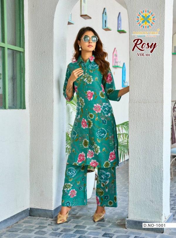 Rosy Vol 1 By Passion Tree Rayon With Discharge Printed Co Ord Set