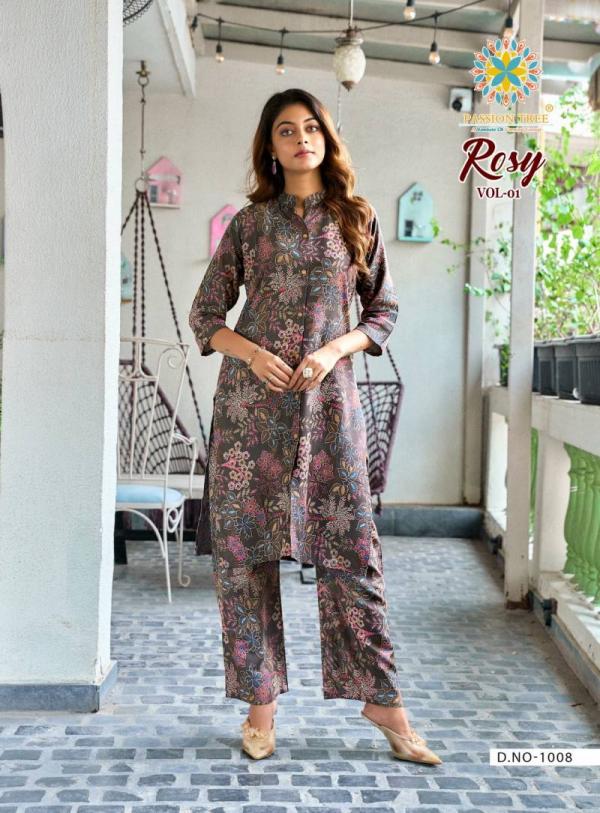 Rosy Vol 1 By Passion Tree Rayon With Discharge Printed Co Ord Set