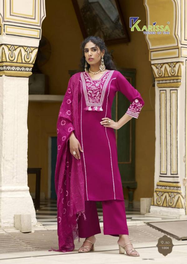Karissa Vaani Linen Cotton Thread Work Kurti Bottom With Dupatta